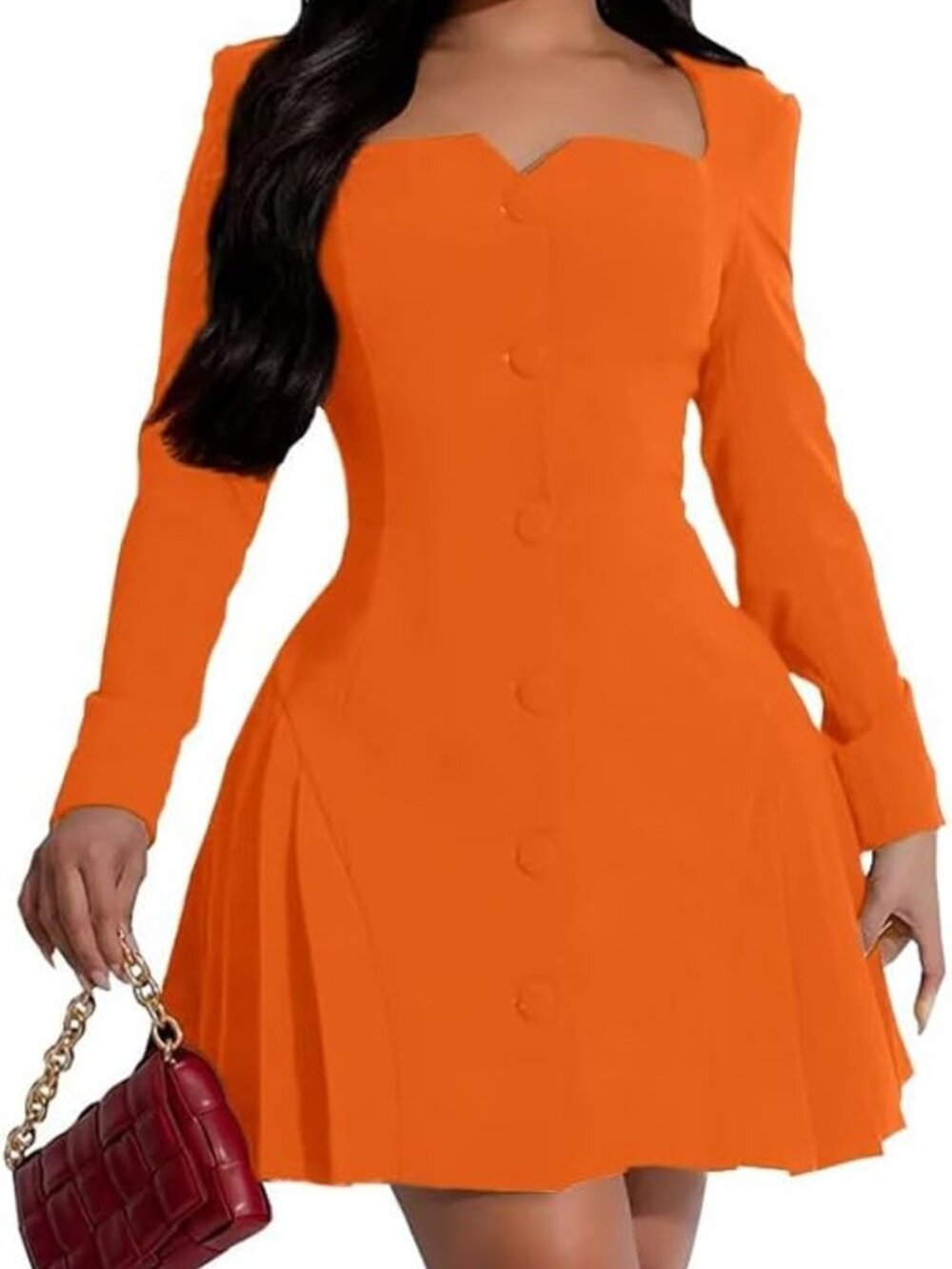 Womens Sexy Square V Neck A-Line Mini Cocktail Dress - NWOT - M